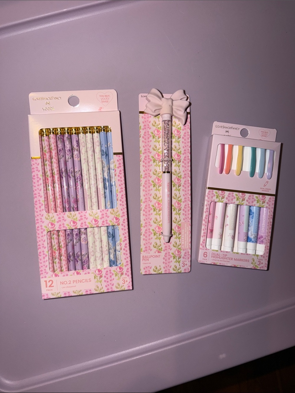 Yoobi X Loveshackfancy Pencils & Highlighters